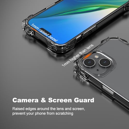 for iPhone 15 Clear Case with Crossbody Strap, Slim Fit Shockproof Protective Phone Case with Anti-Lost Detachable Adjustable Shoulder Neck Lanyard Strap - size: iPhone 15
