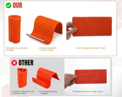 Silicone Phone Holder, 7.9In Flexible Bendable Phone Stand, Orange - color: Orange