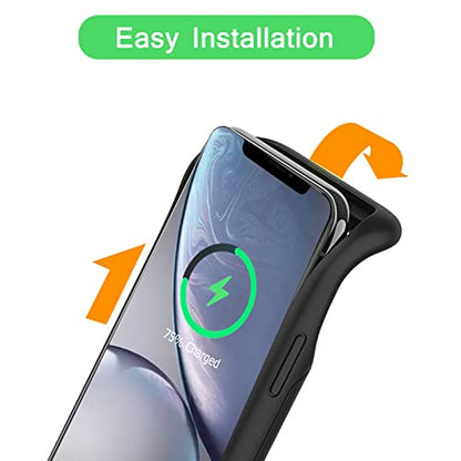 Battery Wireless Charging Case for iPhone XR, 10000mAh High Capacity Portable Rechargeable Protective Case Wireless Charging Compatible with iPhone XR (6.1 inch) Extended Battery Charger Cover (Black) - size: iPhone XR
