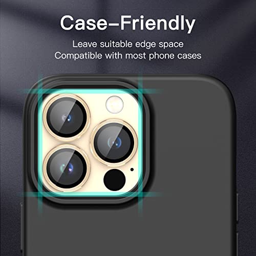 JETech Camera Lens Protector for iPhone 13 Pro Max/13 Pro, Gold, 1 Set - color: Gold