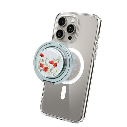 Cell Phone Grip with Kickstand，Adjustable Foldable Desktop Phone Holder - color: 147 Flower