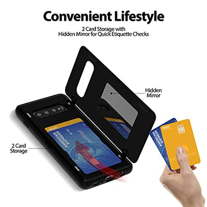 GOOSPERY Magnetic Door Bumper Compatible with Galaxy S10 Plus, Card Holder Wallet Case Easy Magnet Auto Closing Protective Dual Layer Sturdy Phone Back Cover-Black - color: Black, size: Galaxy S10 Plus