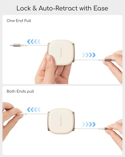 240W Retractable USB C Cable for Phones,Beige,3.3ft - color: Beige, size: 1Pack-3.3ft