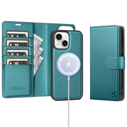 Shieldtop Compatible with MagSafe iPhone 13 Wallet Case,Blue Green - color: Blue Green, size: iPhone 13 - 6.1"