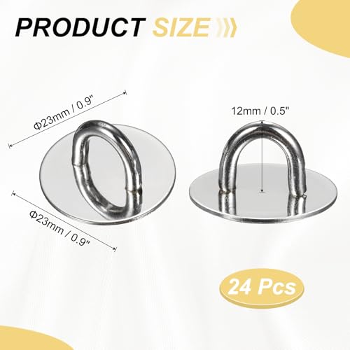 PATIKIL Metal Phone Charm Hook 0.9", 24Pcs Adhesive Circle Shaped Phone Finger Grip Hook Smartphones Keychain Ring Charm Loop for DIY Tablet Case Accessories, Silver - color: Silver