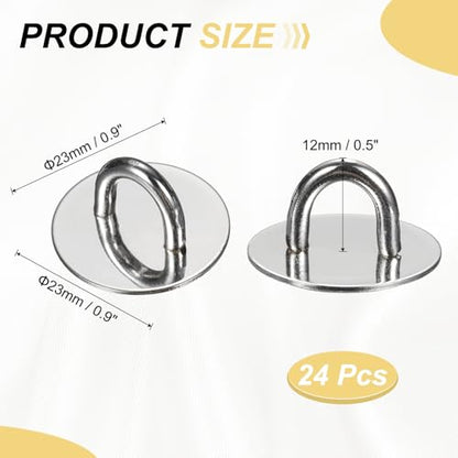 PATIKIL Metal Phone Charm Hook 0.9", 24Pcs Adhesive Circle Shaped Phone Finger Grip Hook Smartphones Keychain Ring Charm Loop for DIY Tablet Case Accessories, Silver - color: Silver
