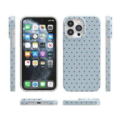 Casely iPhone 14 Pro Case | On the Dot | Blue & Brown Polka Dot | Compatible with MagSafe | Classic Ultra Slim Design - color: On the Dot | Blue Polka Dot, size: Iphone 14 Pro