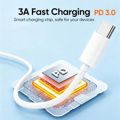 USB-C to USB-C Cable 3FT 20-Pack, USBC Cable Fast Charging & Data & Carplay - color: White, size: 3FT