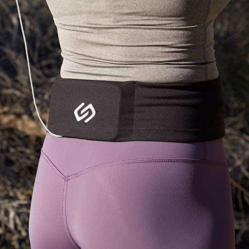 Sporteer VersaSlim Low-Profile Running Belt, Gym Waist Pack, Black, XS - color: Black, size: X-Small