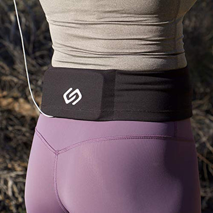 Sporteer VersaSlim Low-Profile Running Belt, Gym Waist Pack, Black, XS - color: Black, size: X-Small