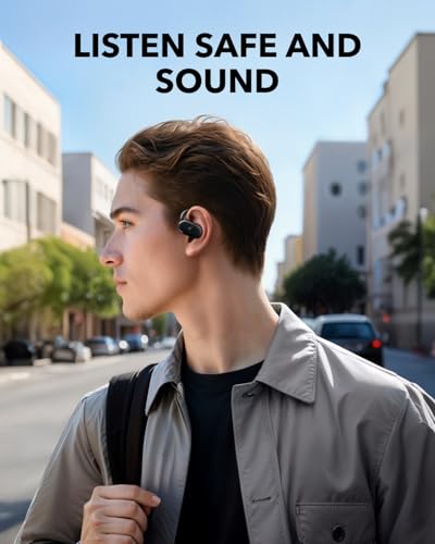 Soundcore V20i by Anker Open Ear Earbuds, Open Ear Headphones True Wireless - color: Black