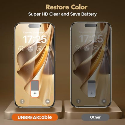 UNBREAKcable Privacy Screen Protector for iPhone 15 Pro Max, Full Coverage Shatterproof Tempered Glass[True 28°Anti Spy][9H Hardness][Easy Installation Frame]2-Pack Private Screen for iPhone 15 ProMax - size: iPhone 15 Pro Max
