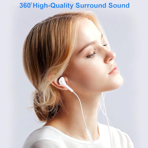 Apple MFi Certified 2 Pack iPhone Wired Headphones with Lightning Connector - color: White