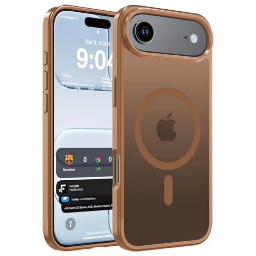 WRJ Magnetic Matte Case for iPhone Air 6.5-Inch, [Compatible with Magsafe] [Military Grade Drop Protection] Slim Translucent Anti-Fingerprints Shockproof Protective Phone Case-Brown - color: Brown, size: For Iphone Air 6.5 Inch