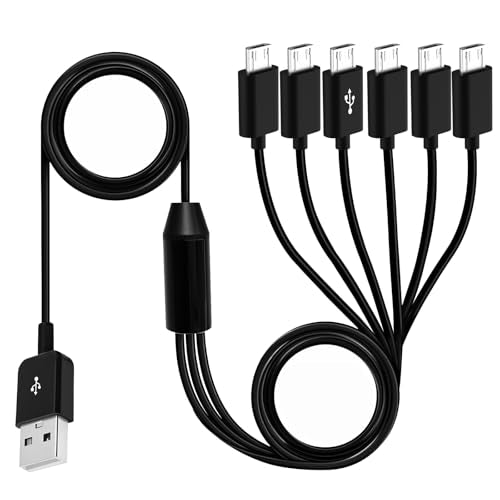 Micro USB Cable, Micro USB Splitter, Micro USB Charger & Data Cable 5ft - color: Black-5ft, size: 6