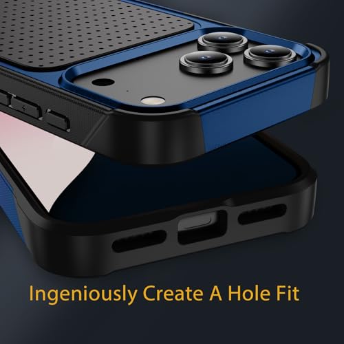 Designed for iPhone 17 Pro Max Case 2 in 1 Gift Militay Grade Drop Protective Rugged Heavy Duty Cover Shockproof Case for iPhone 17 Pro Max Phone Case for Women Men Boy Girl (Blue) - color: Blue