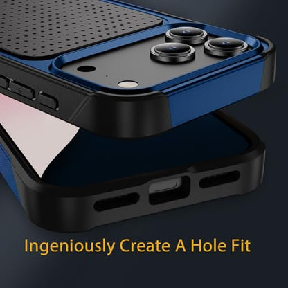 Designed for iPhone 17 Pro Max Case 2 in 1 Gift Militay Grade Drop Protective Rugged Heavy Duty Cover Shockproof Case for iPhone 17 Pro Max Phone Case for Women Men Boy Girl (Blue) - color: Blue