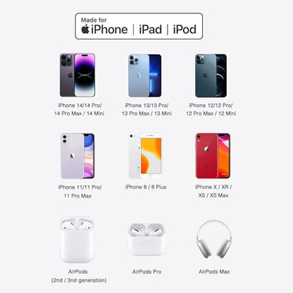 [Apple MFi Certified] iPhone 14 Car Carplay Cable Lightning Cable, Woven 3Pack 6Ft USB A to Lightning 60W Fast Car Charger Nylon Braid Cord Screen Sync for iPhone 14/13/12/11/XS/SE/8/7, iPad, Airpods