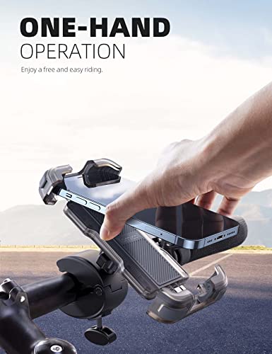 Lamicall Motorcycle Bike Phone Holder with Upgrade Quick Install Bar Clip - color: Transparent