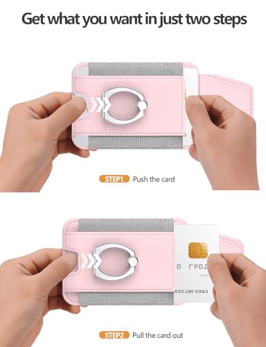 for Magsafe Wallet with Grip; 6-Card Holder; Stronger Magnetic Phone Wallet - color: Soft Blush Pink