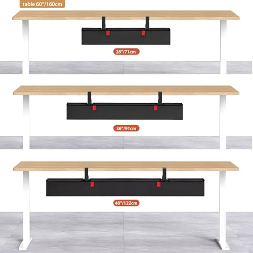 Univivi No Drill Under Desk Cable Management Tray, 48 inch Cable Management - color: Grey, size: 48"L x 5.5"W