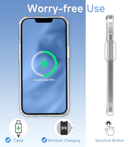 USLAI Case for iPhone 13 Pro, Anti-Yellowing, Crystal Clear Back, Shockproof & Military‑Grade Drop Protection - Transparent - color: Clear, size: iPhone 13 Pro
