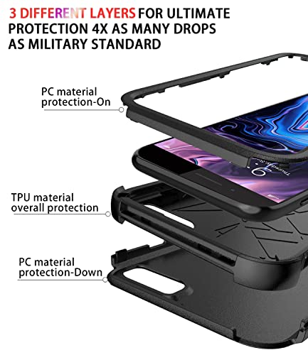 Diverbox Case [Shockproof] [Dropproof] [Dust-Proof],Heavy Duty Protection Phone Cover for Apple iPhone 8 Plus & 7 Plus (Black) - color: Black