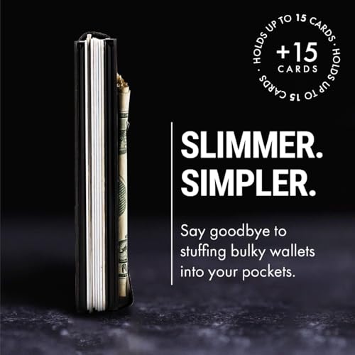 Mountain Voyage Co Minimalist Wallet for Men - Slim RFID I Scratch Resistant, Matte Black Credit Card Holder & Money Clip, Easily Removable Money & Cards, Mens Wallets - color: Matte Black