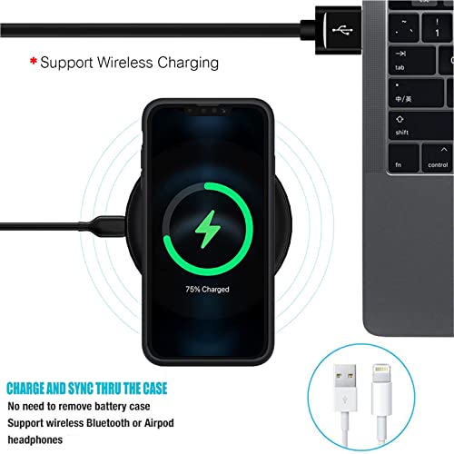 Battery Case for iPhone 13 Pro Max, Full Encircle 12000mAh High Capacity Rechargeable Portable Charger Case Extended Battery Compatible with iPhone 13 Pro Max (6.7 inch) Wireless Charging Case-Black - size: iPhone 13 Pro Max