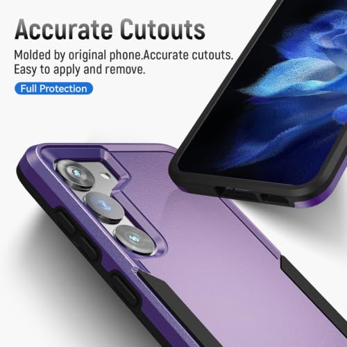 for Samsung Galaxy S23 Case with HD Screen Protector, Dual Layer Military Grade Drop Tested, Heavy Duty Rugged Shockproof Non-Slip Outdoor Protective Cover, Purple - color: Purple