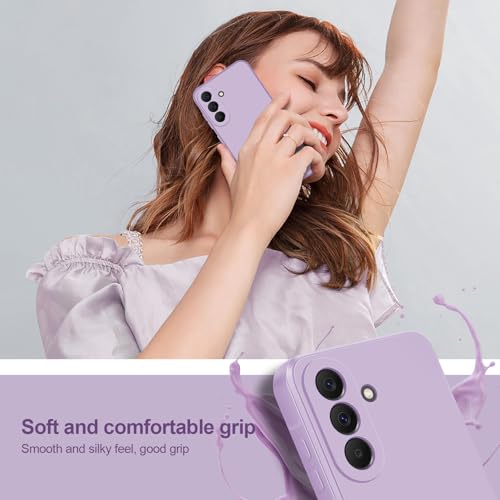 Silicone Case for Samsung Galaxy A37 5G, Purple | Soft Silicone Silky Touch Easy Clean, Shockproof Slim Phone Cover, Upgraded Camera Protection, Anti-Scratch Microfiber Lining - color: Purple, size: Samsung Galaxy A37
