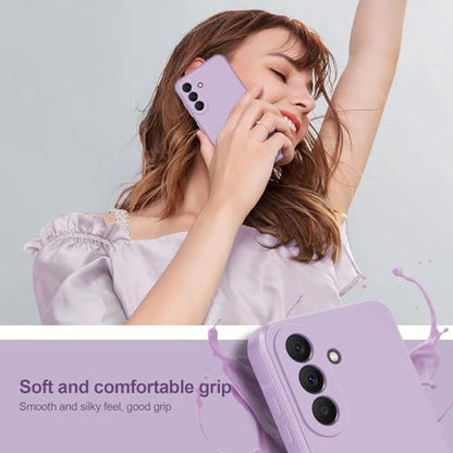 Silicone Case for Samsung Galaxy A37 5G, Purple | Soft Silicone Silky Touch Easy Clean, Shockproof Slim Phone Cover, Upgraded Camera Protection, Anti-Scratch Microfiber Lining - color: Purple, size: Samsung Galaxy A37