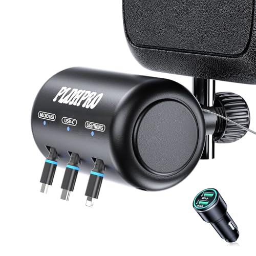Uber Accessories for Car 3 in 1 Backseat Car Charging Station Box, with QC 3.0 Adapter 36W Retractable Multi Devices Car Charger Fast Charge for All Phones | iPhone15/14 | Samsung|Uber Taxi Lyft Turo - size: 3 IN 1-with Car Charger