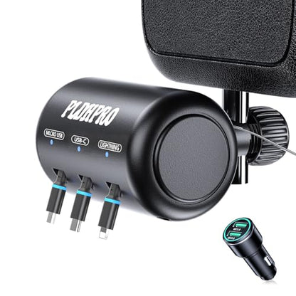 Uber Accessories for Car 3 in 1 Backseat Car Charging Station Box, with QC 3.0 Adapter 36W Retractable Multi Devices Car Charger Fast Charge for All Phones | iPhone15/14 | Samsung|Uber Taxi Lyft Turo - size: 3 IN 1-with Car Charger