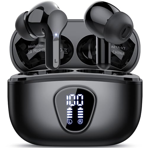 Wireless Earbuds, Bluetooth 5.4 Headphones HiFi Stereo, Bluetooth Earbuds - color: A-Black