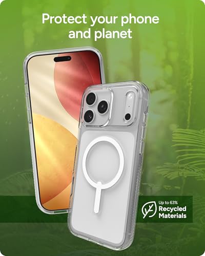 ZAGG Crystal Palace Case for iPhone 17 Pro Max - Clear, Drop Protection (13ft/4m), ClearGuard Anti‑Yellowing & Scratch‑Resistant, MagSafe & Wireless Charging Compatible - size: iPhone 17 Pro Max, style: With Magsafe