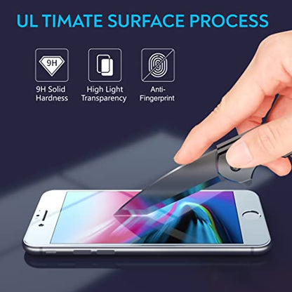 MANTO 2 Pack Screen Protector for iPhone SE 3 (2022), iPhone SE 2020, iPhone 8, iPhone 7, iPhone 6S/6 Full Coverage Tempered Glass Screen Protector Film Edge to Edge Protection 4.7 Inch