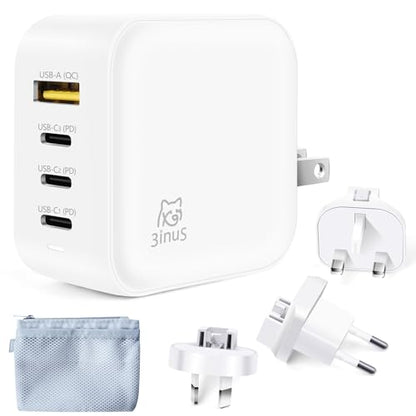 100W GaN USB C Charger Block, 4-Port Portable Fast Wall Charger with Foldable Plug & Travel Adapters, Fast Charging Station for iPhone 18/17/16 Pro/Pro Max, MacBook, ipad, Samsung, Laptop