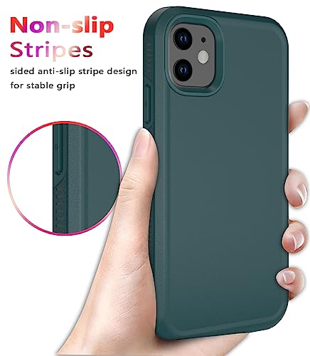 Diverbox for iPhone 11 Case [Shockproof] [Dropproof] [Tempered Glass Screen Protector],Heavy Duty Protection Phone Case Cover for Apple iPhone 11 (Dark Green-2in1) - color: Dark Green-2in1