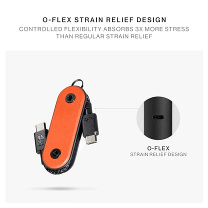 Native Union Pocket Cable 60W – Reinforced Braided USB-C to USB-C Portable Charging Cable – Compatible with iPhone Air, 17e, 17 Pro Max, iPad Pro M5, iPad Air M4, Galaxy S26, Flip/Fold 7 (Oxyfire) - color: Oxyfire