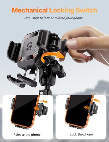 Kewig Anti-Theft Motorcycle Phone Mount with Vibration Dampener