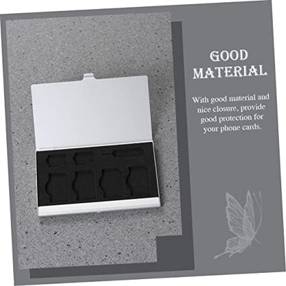 Sim Card Box Holder with Card Needle Aluminum Alloy Silver