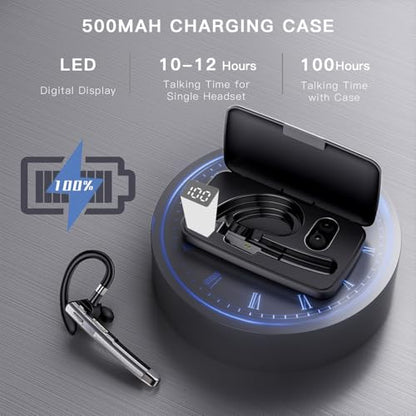 Bluetooth Headset, 100Hrs Bluetooth Earpiece