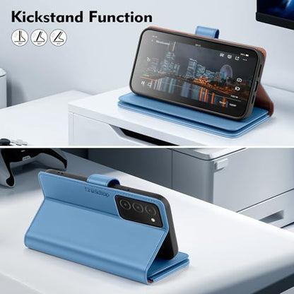 Shieldtop Compatible with Samsung Galaxy A03S US Wallet Case with Card Holder,RFID Blocking PU Leather Phone Case Folio Flip Shockproof TPU Protective Cover Credit Card Slots Women Men,Light Blue - color: Light Blue