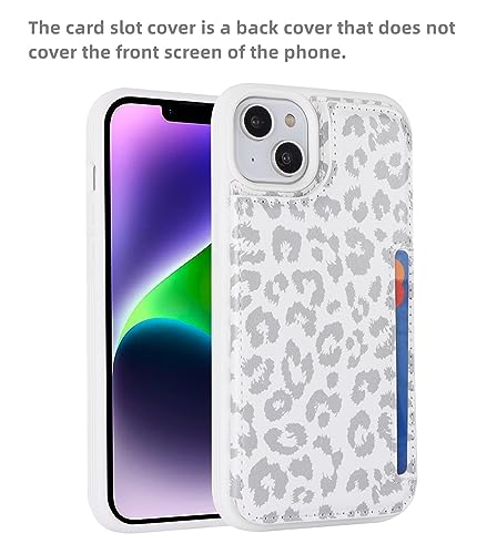 iCoverCase Compatible with iPhone 14 Plus Phone Case with Card Holder, Wallet Case for Women Men RFID Blocking PU Leather Protective Case 6.7 Inch (Gray Leopard) - color: Gray Leopard