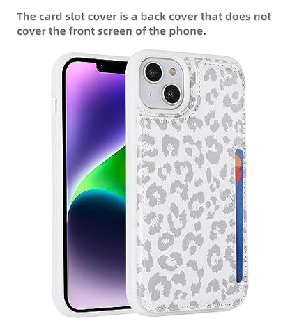 iCoverCase Compatible with iPhone 14 Plus Phone Case with Card Holder, Wallet Case for Women Men RFID Blocking PU Leather Protective Case 6.7 Inch (Gray Leopard) - color: Gray Leopard