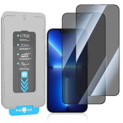 KUZOOM 2Pack Privacy 9H+ Tempered Glass Screen Protector for iPhone 14 Plus - color: Black 14Plus