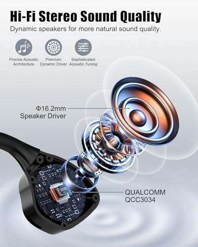 Open-Ear Bluetooth Wireless Trucker Headset with Microphone (Dark) - color: DARK