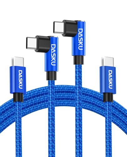 USB C Cable Fast Charging 60W, 2Pack 6FT Right Angle USB C Cable Nylon - color: Blue, size: 6FT, style: USB C to USB C