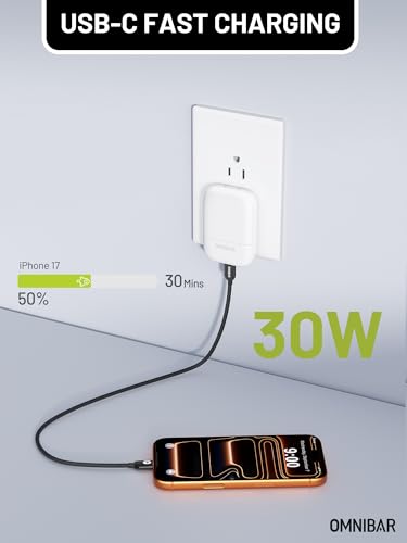 30W Slim Flat USB C Wall Charger, GaN PD3.0 PPS Fast Charger, White - color: 30W White